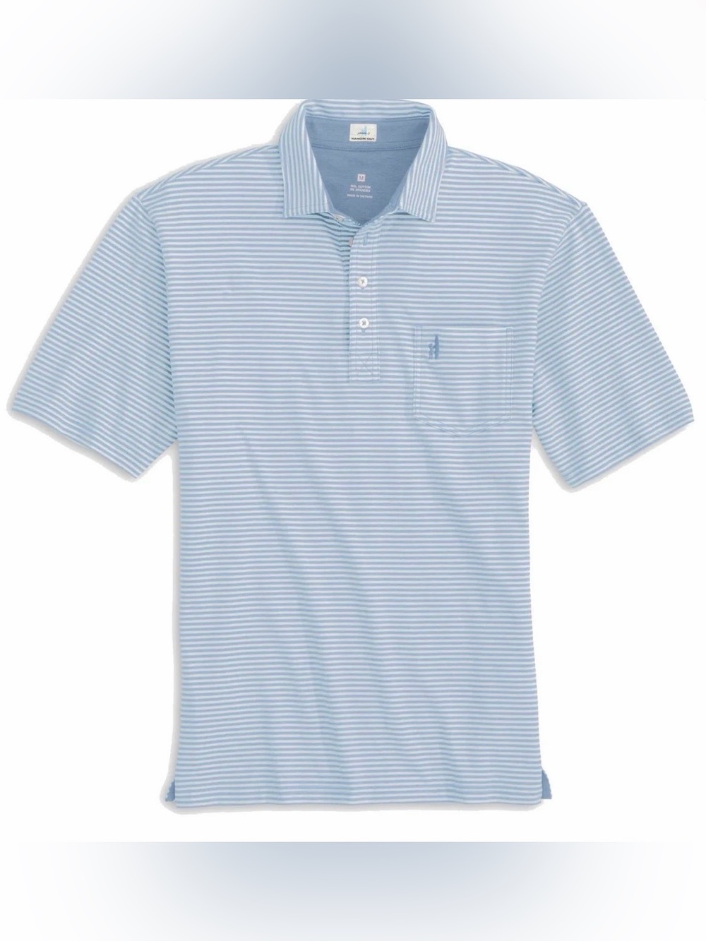 Johnnie-O Hangin‎ Out Mens XL Blue & White Stripe Short Sleeve Dante Polo Shirt